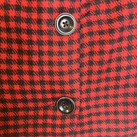 Woolrich Ruby Womens Red Black Button Front Wool Blend Vest size small - Picture 2 of 9